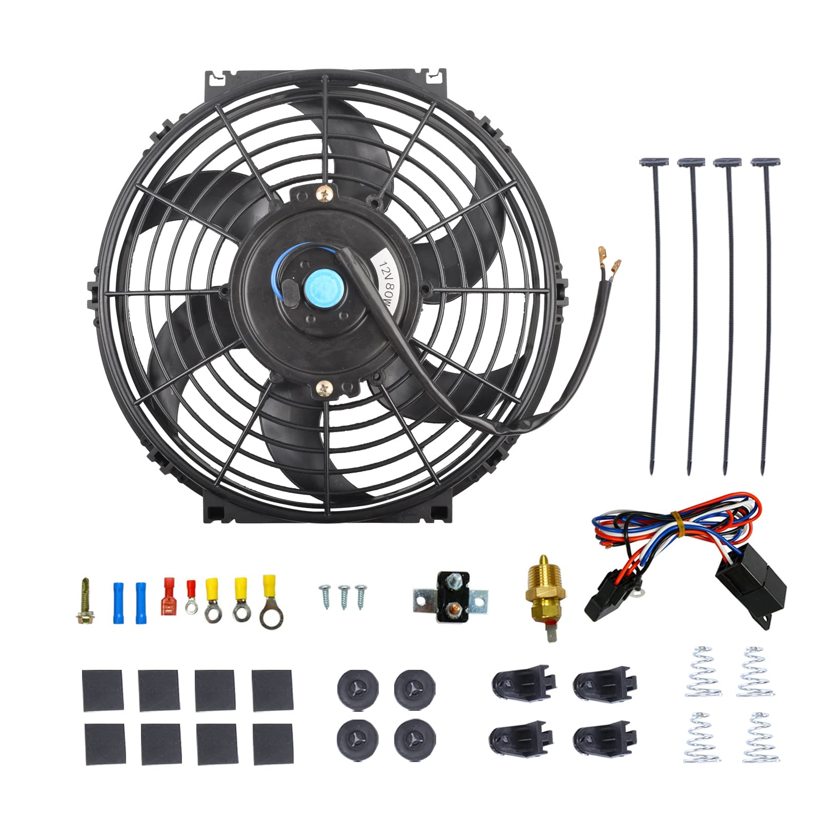 Buy 10" Electric Radiator Cooling Fan Thermostat Wiring Switch Relay