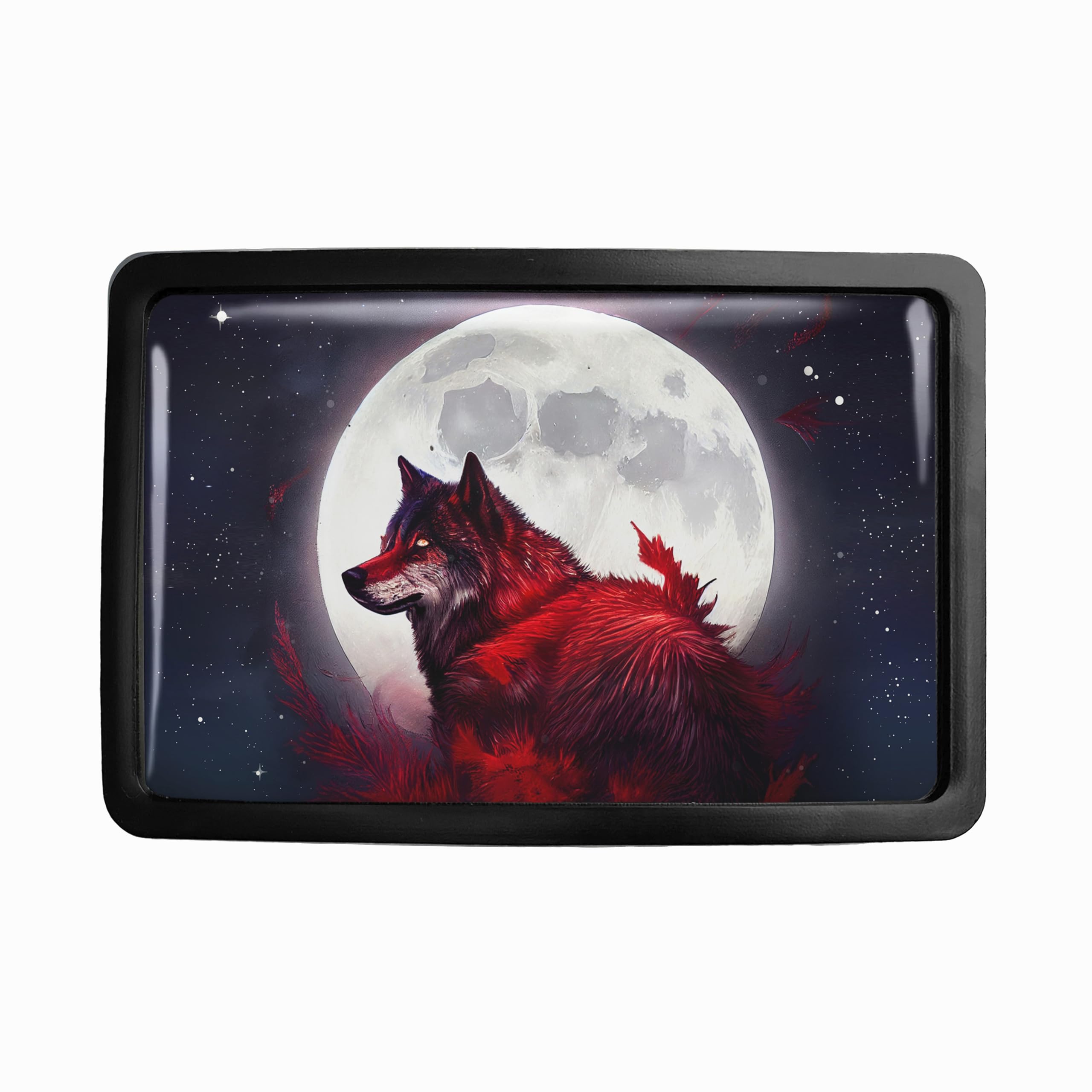 Wolf Belt Buckle - Howl at the Moon Handmade Belt Buckle - 654 (Matte Black)