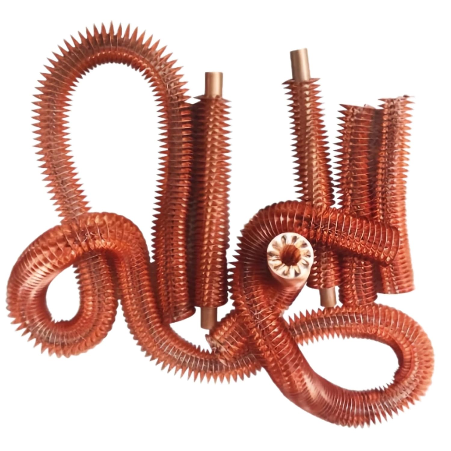 T2 Copper Heat Dissipation Fins 1M Length Inner Diameter 0.24"-1.26" Fin H0.24 for Heating Tubes 32mm = 1.26" Fin H6mm/0.24"