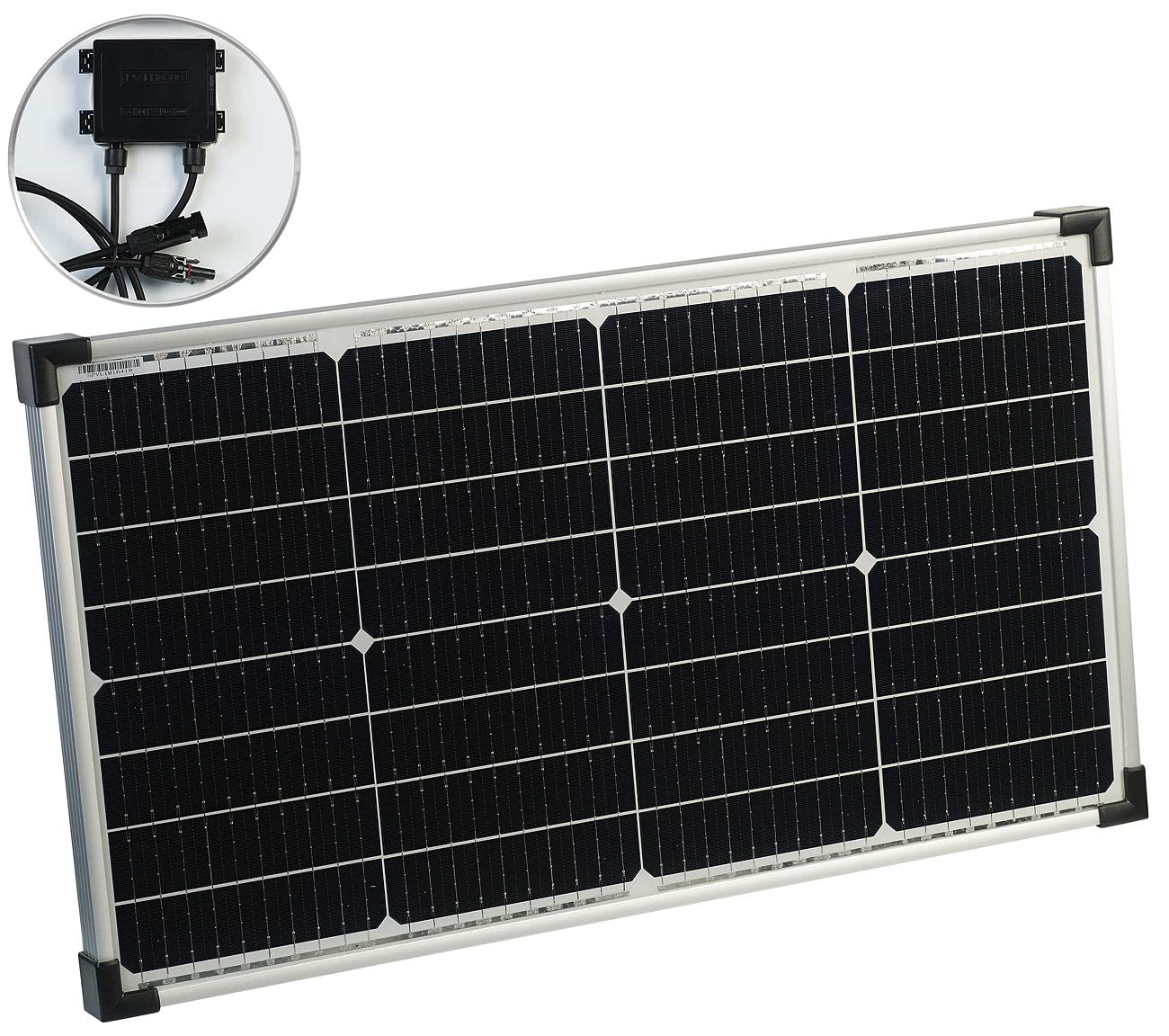 revolt Solarmodul: Mobiles Solarpanel mit monokristallinen Zellen, 60 W, Silber (Solarzelle, Solar mobil, PV)