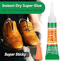 Vista 2 de 24 tubos de pegamento de cianoacrilato de secado rápido con tapa para reparación de zapatos, plástico, joyas de diamantes de imitación, metal, 24 x
