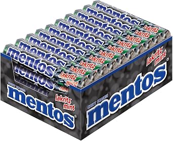 Mentos Mint Licorice 38 G, Pack of 40 40 Roll