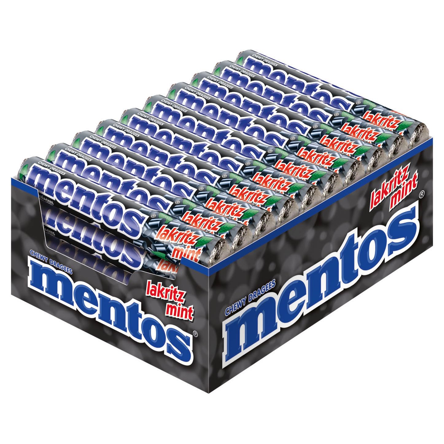 Mentos Licorice Mint Chewy Dragees 1.32-Ounce Rolls (Pack of 40)