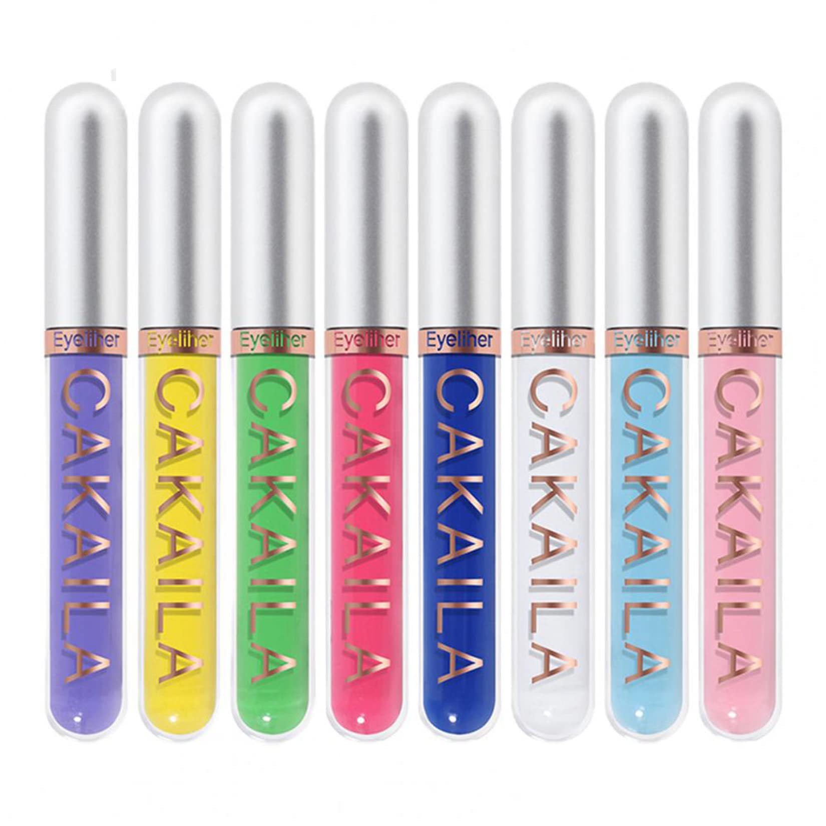 Eyeliner Colores, MKNZOME 10 Colores Glitter Eyeliner Waterproof Delineador de Ojos Liquida Sombras de Ojos Brillantes Maquillaje Mujer Cosplay Banquete Boda