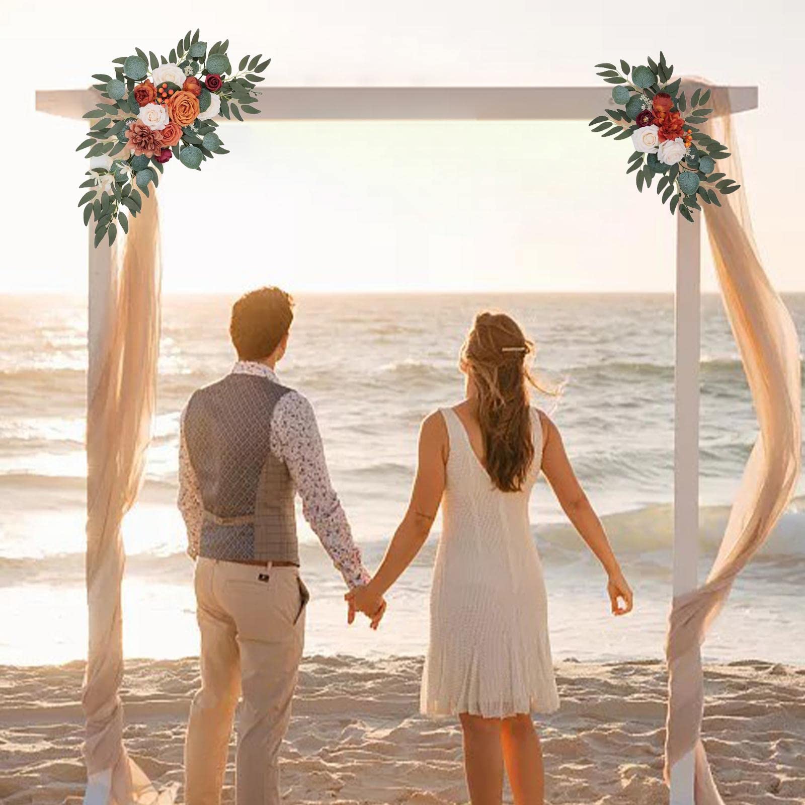 2 de Boda, Flores, Girasoles, Decoración, Estilo Rústico, para Puerta Trasera, Fiesta, Opción 3D