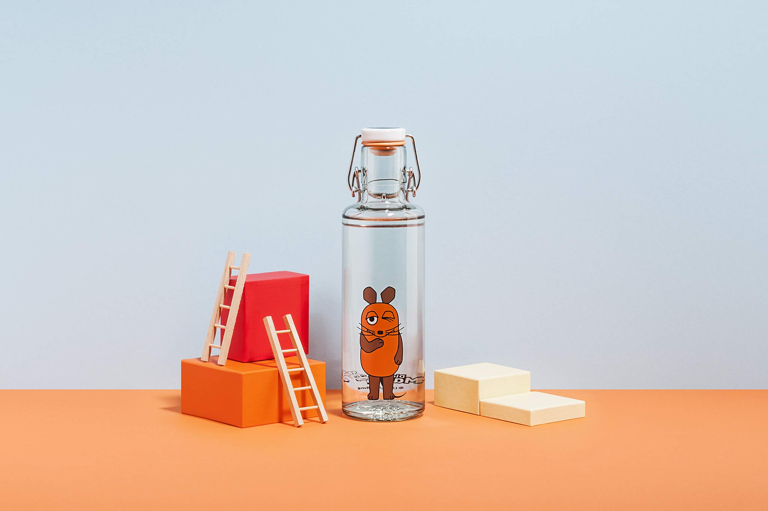 soulbottles 0,6l • Die Maus • Trinkflasche aus Glas • nachhaltig, plastikfrei, klimaneutral
