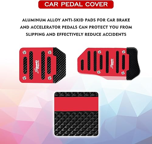 Miniatura 10 de 3 almohadillas antideslizantes para pedal de aleación de aluminio para automóvil, cubierta de pastillas de freno de transmisión manual automática,