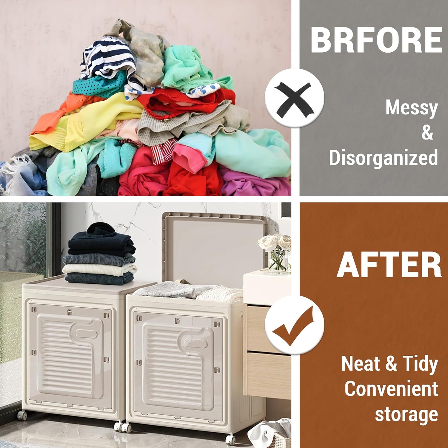 Rolling Laundry Hamper with Lid, 150l Large Capacity Clothes Storage Box Household Flip Clothing Quilt Storage Box Bedroom Collapsible Laundry Baskets with Wheels