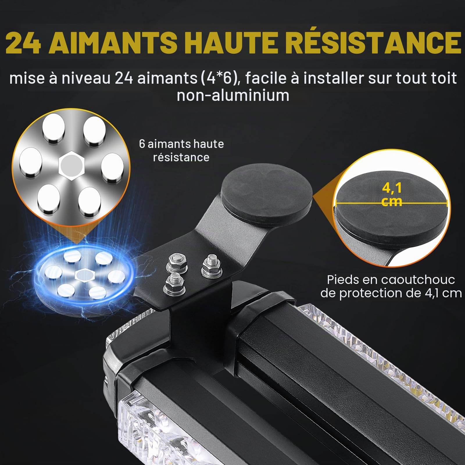 RIGIDON Barre Lumineuse Clignotante Stroboscopique à LED, 49" 125 cm 102LED