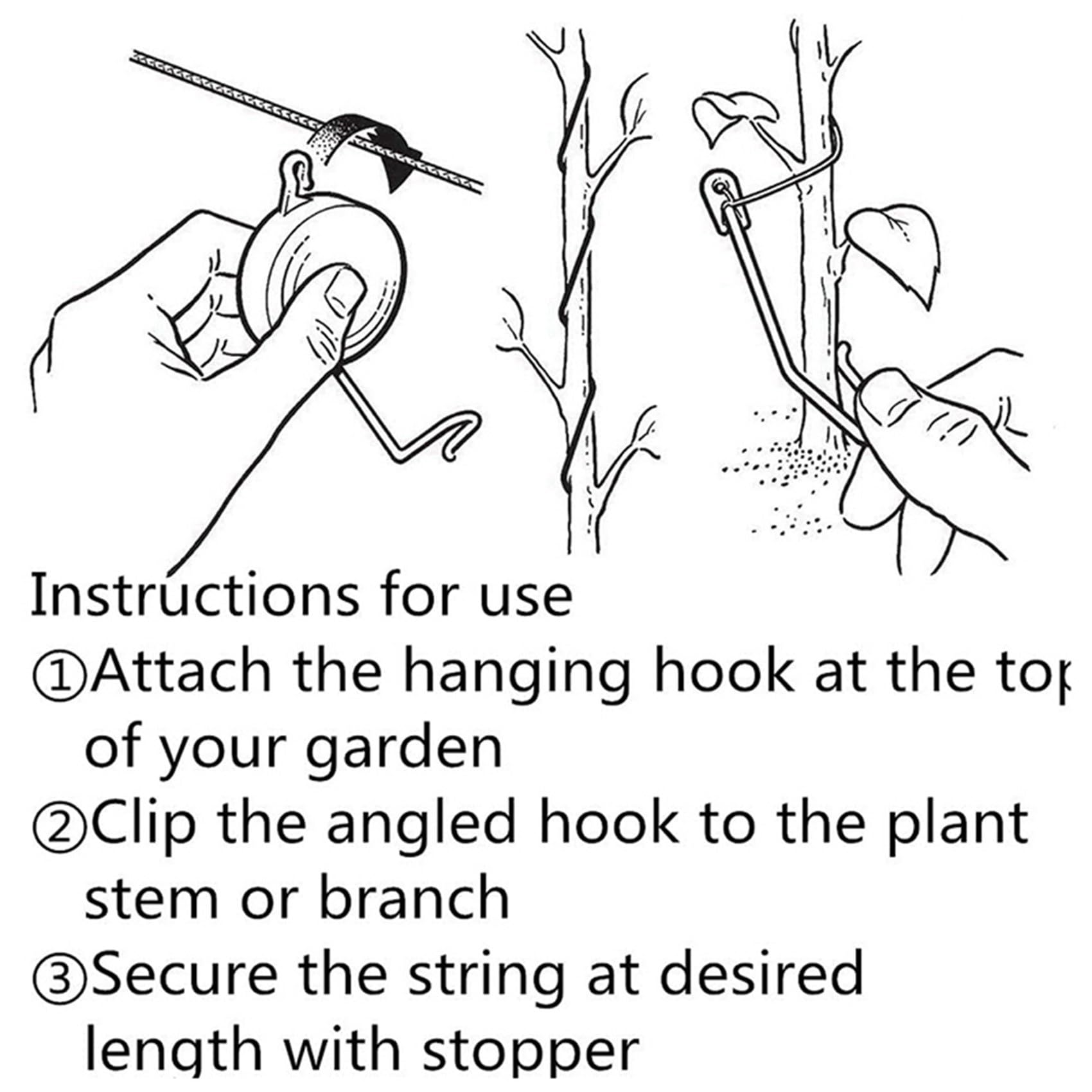 Cintre de Culture Yoyo pour Plantes avec Bouchon, Support RéGlable pour Plantes D'IntéRieur Yo Yo (Lot de 60)