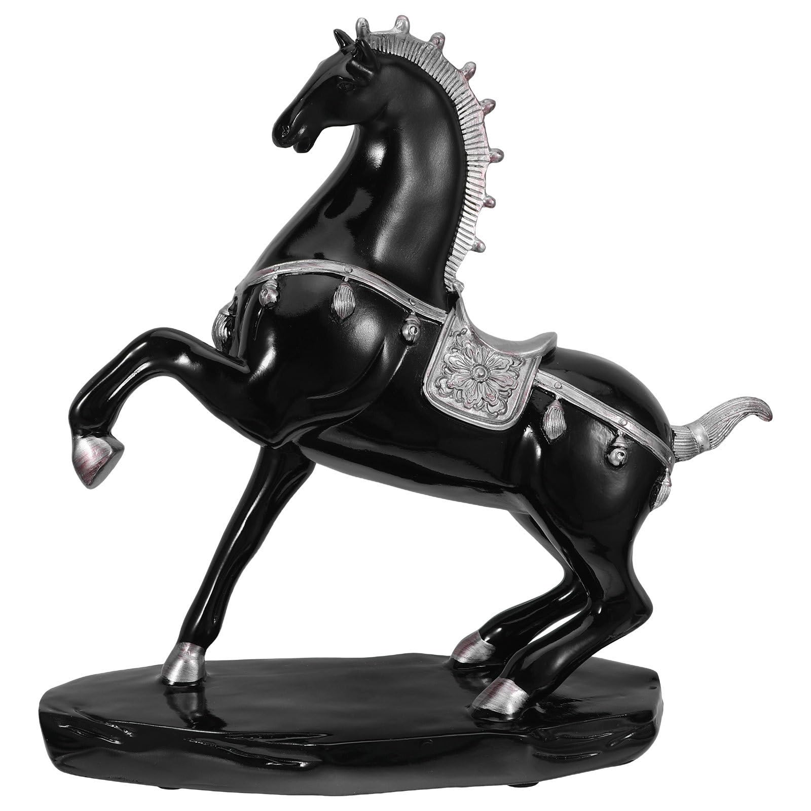 PRETYZOOM Stehende Pferdestatue mit Feng Shui Funktion aus Kunstharz Pferdefigur als Glücksbringer und Tischdekoration für 2026 Chinesische Tierkreiszeichen für Zuhause und Geschenk