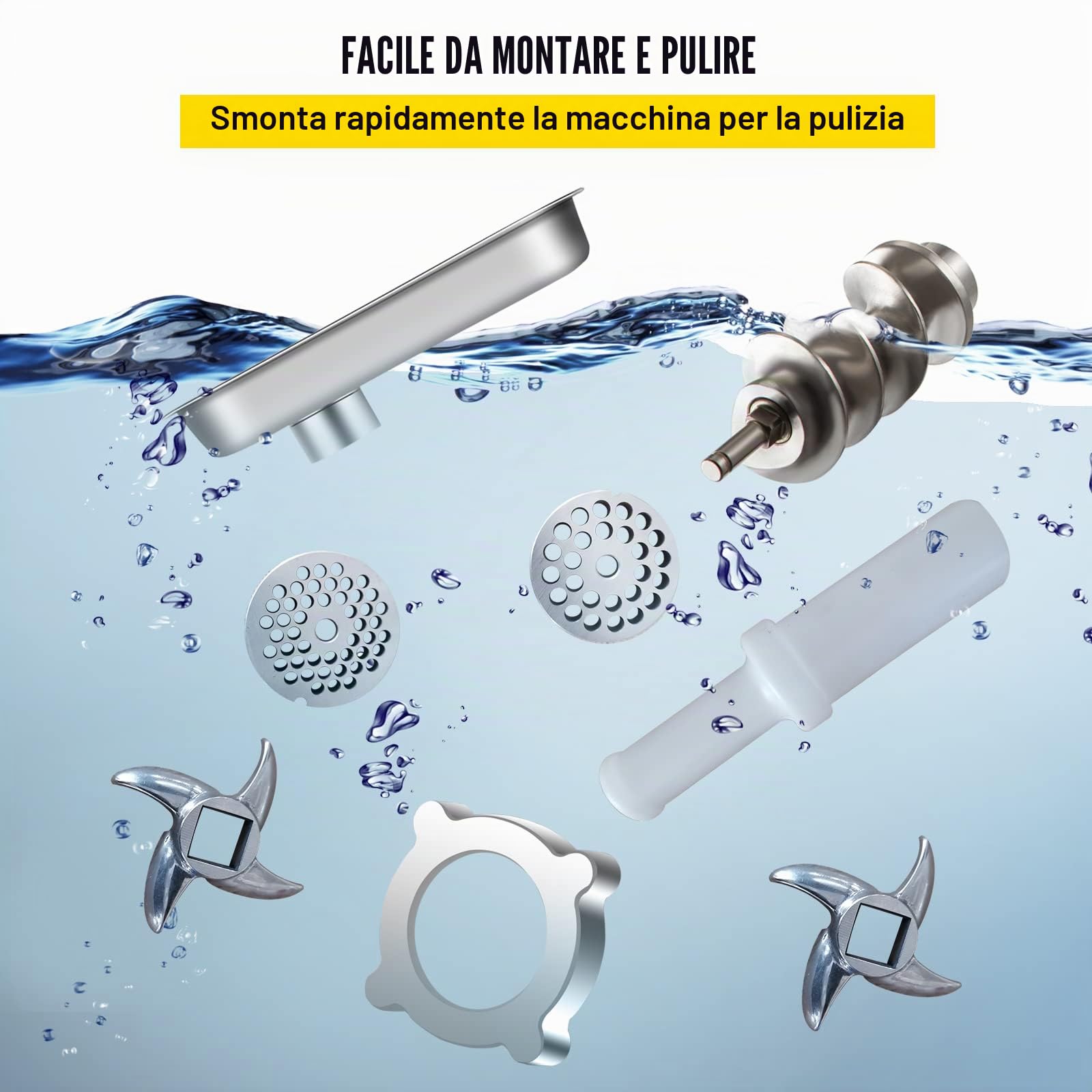 SucceBuy 220V Tritacarne Elettrico Inox Tritacarne Professionale Perfetto Per Prosciutto Salsiccia Specializzata Cucina (90800)