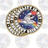 3 Pcs Equality is Not Rocket Science Sticker LGBTQ Gay Lesbian Trans Bisexual Rainbow Flag Gift Pride Month Astronaut LGBT Equality Decal for Notebook Water Bottle Tumbler Phone Case Laptop 3