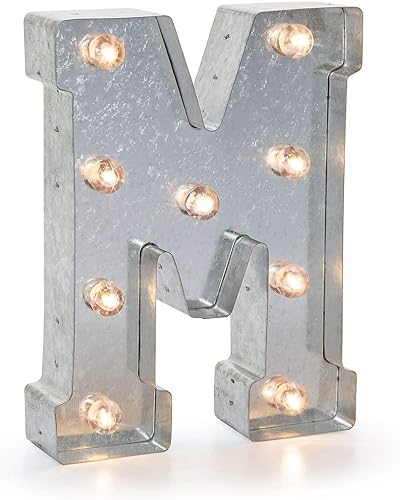 Vista 26 de Darice - Cartel de metal plateado con forma de letra Plata