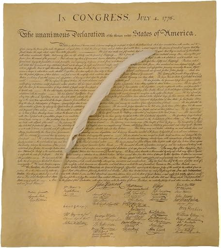 TG,LLC Treasure Gurus US Declaration of Independence Historical Document w/Quill Writing Pen