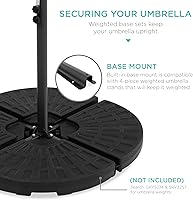 Vista 5 de Best Choice Products - Paraguas solar LED de 10 pies para colgar en el mercado o patio