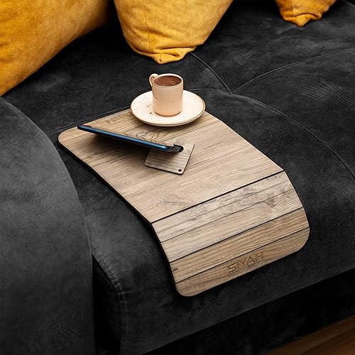 Miniatura 7 de Bandeja de brazo de sofá bandeja de sofá flexibleplegable taza de sofá y soporte para teléfono mesas de bandeja mesa auxiliar de mesa de brazo de