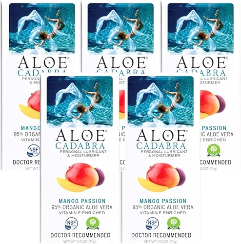Miniatura 53 de Aloe Cadabra Lubricante personal saborizado e hidratante vaginal, lubricante orgánico de aloe comestible para hombres, mujeres y parejas, no mancha