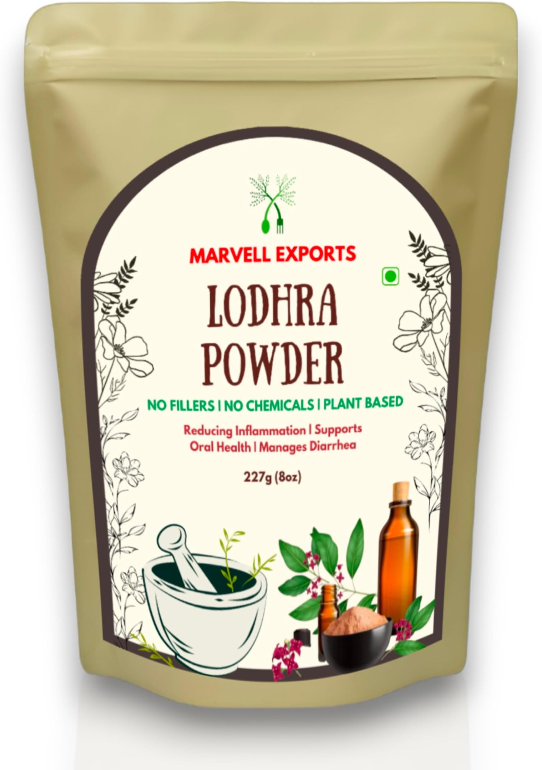 Lodhra Powder for Skin | Lodhra Powder for Skin Care| Lodhara Powder | Free Spoon (227gram)