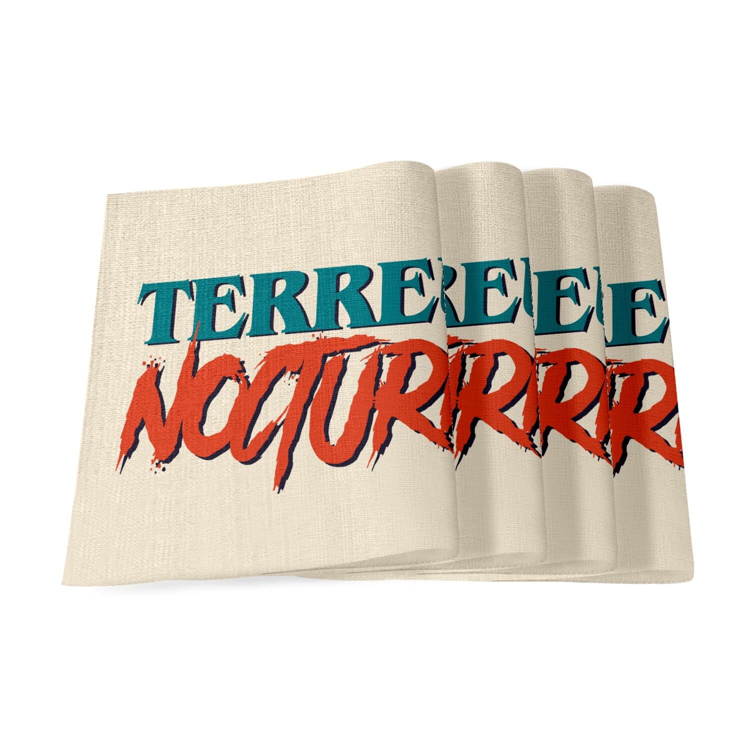 Sets de table en lin Terreur Nocturne la qualite d'un grand format 40x28,5 cm humoristique