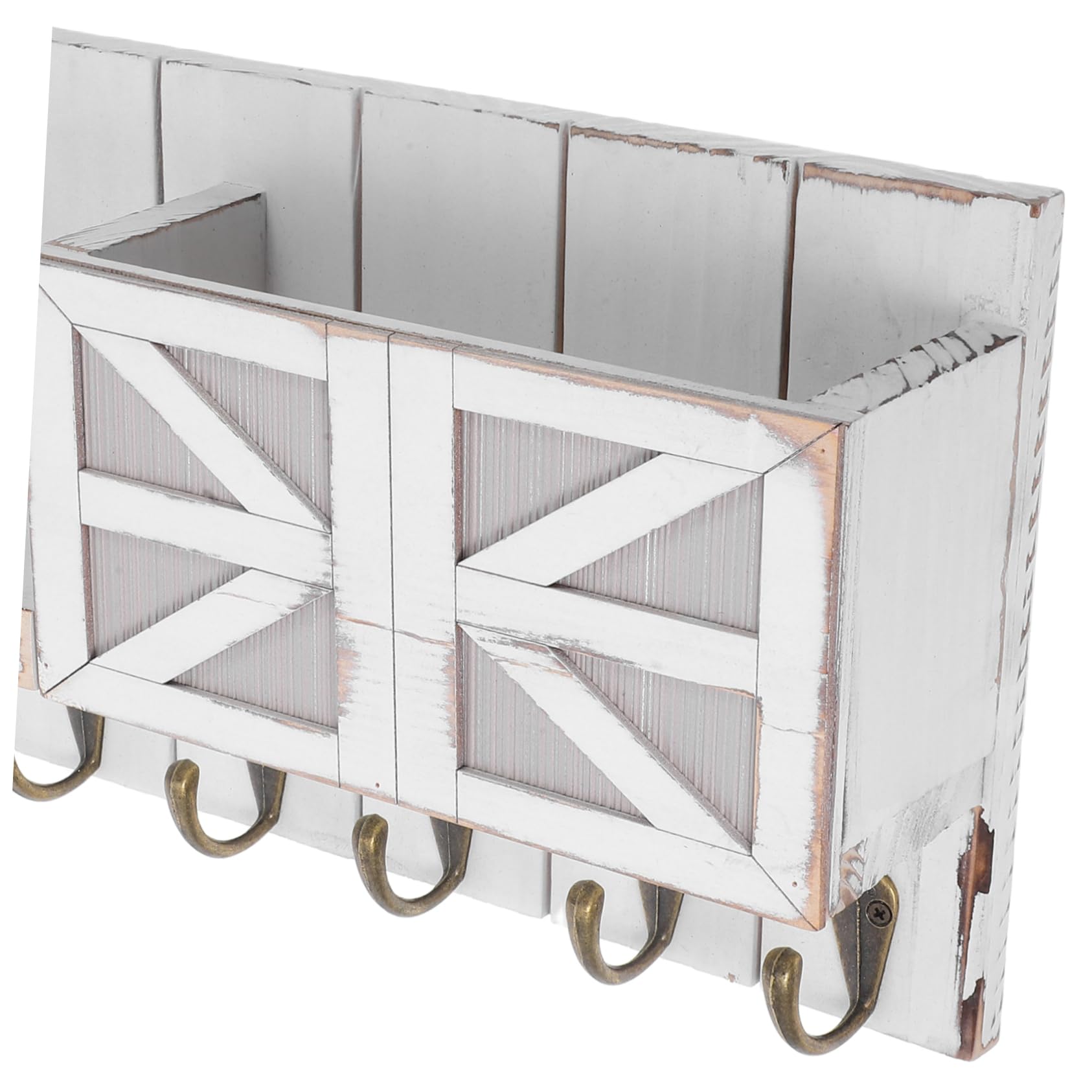 VALICLUD Multifunktionaler Schlüsselorganisator und Dekorativer Briefablage Hängeregal und Eisen in Weiß für Schmale Flure und Kleine Wohnungen mit Elegantem Europäischem Design