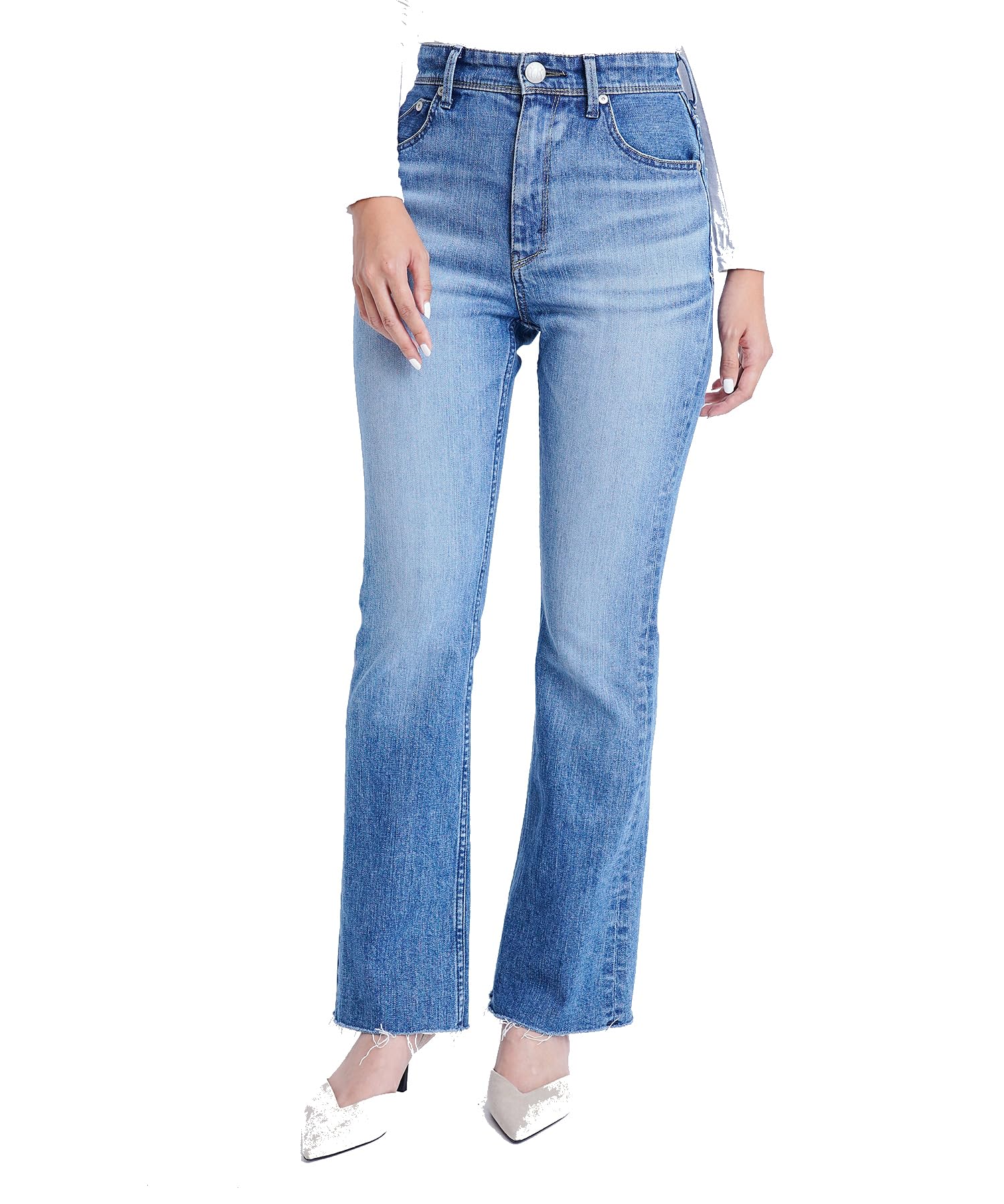 Amazon | [ヤヌーク] ジーンズ Semi Flare Denim Pants