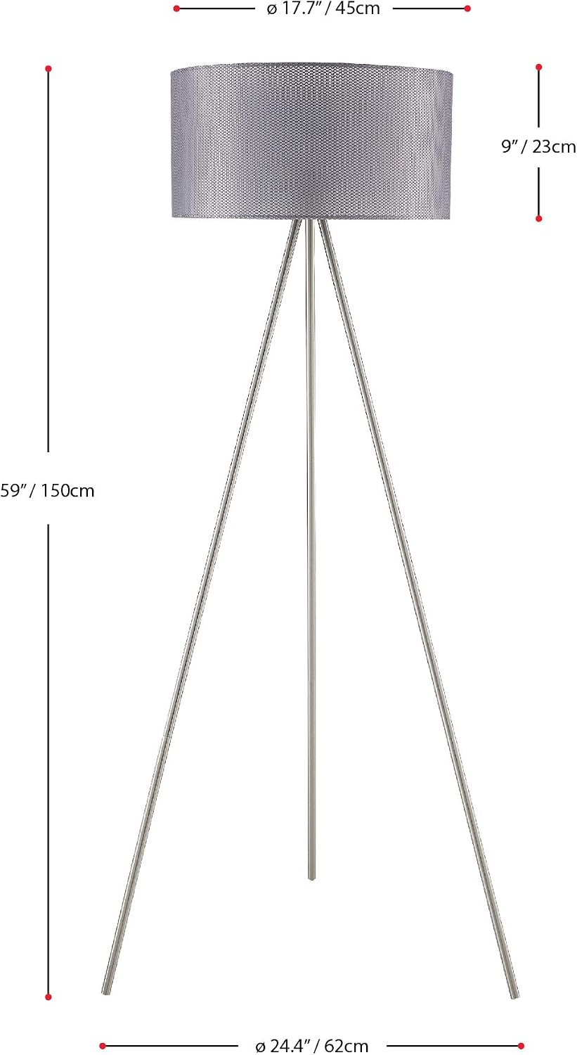 Flаѕh Dеаlѕ - 40% оƒƒ ambiore. Braga Tripod Floor Lamp - 61 inch Modern for Living Room Office - White Painting Standing Lamp with TC Fabric Shade