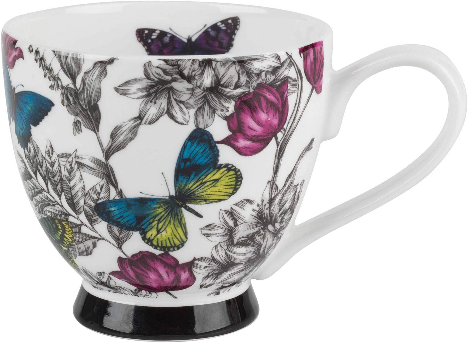 Portobello CM06357 Butterfly Flora Bone China Footed Mug