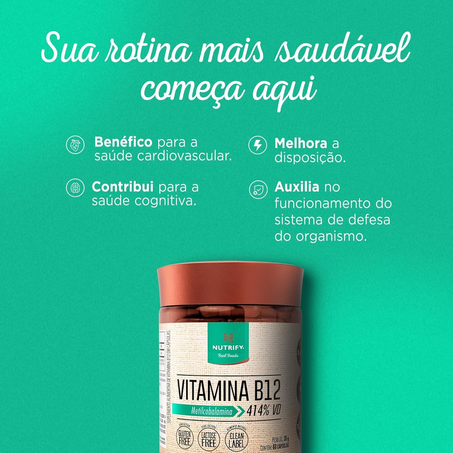 Combo Vitamina B12 Metilcobalamina 414% VD – 60 Cápsulas (5 unidades) em promoção! Veja a oferta e mais achadinhos de Vitaminas & Suplementos 5 Hoje é o melhor dia para comprar Combo Vitamina B12 Metilcobalamina 414% VD – 60 Cápsulas (5 unidades) com aquele preço maroto! Promoção! Aproveite a oferta! 5