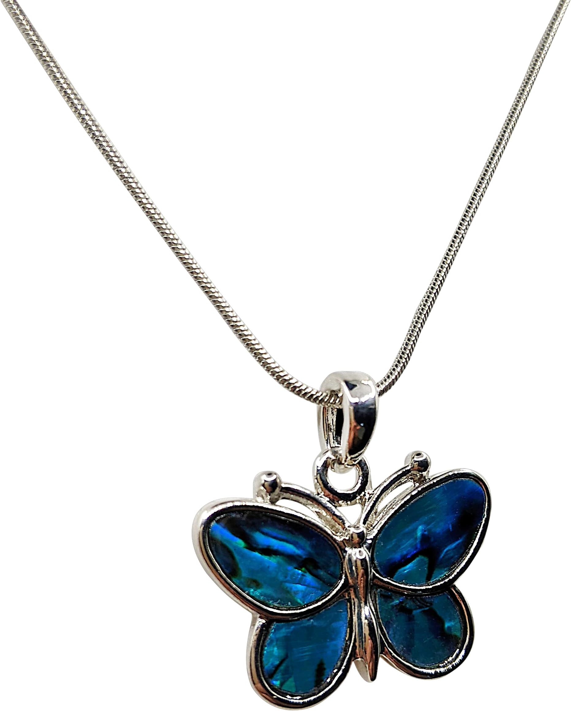 Butterfly Necklace | Mesmerizing Abalone Paua Shell | Gift for Girls or Grandmother