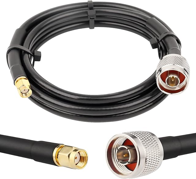 MOOKEERF 6FT Lora Antenna Cable N Male to RPSMA Male KMR240 N Type Male RP-SMA Coaxial Cable