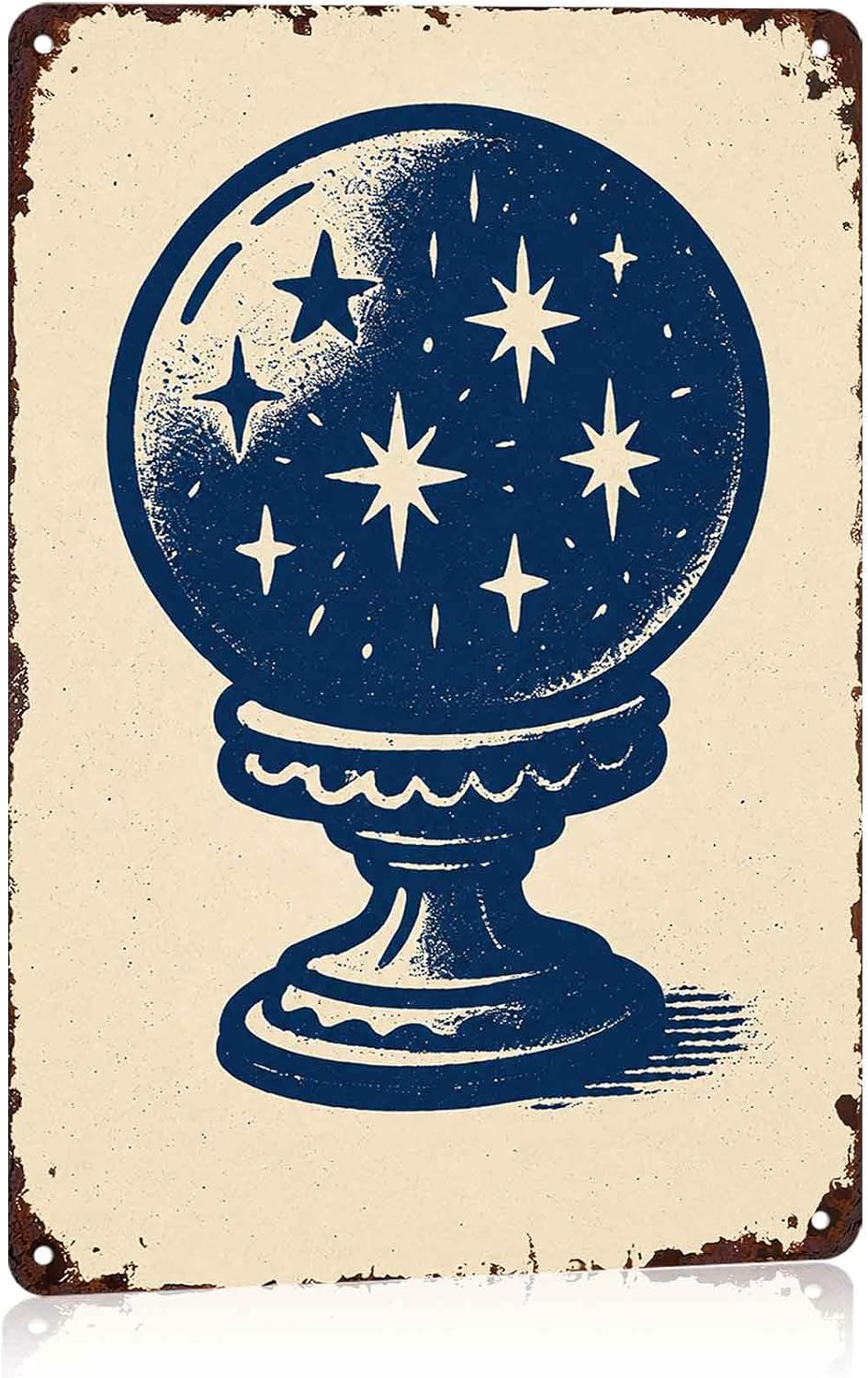 Celestial Crystal Ball Vintage Metal Wall Art Signs 8X12 Inch