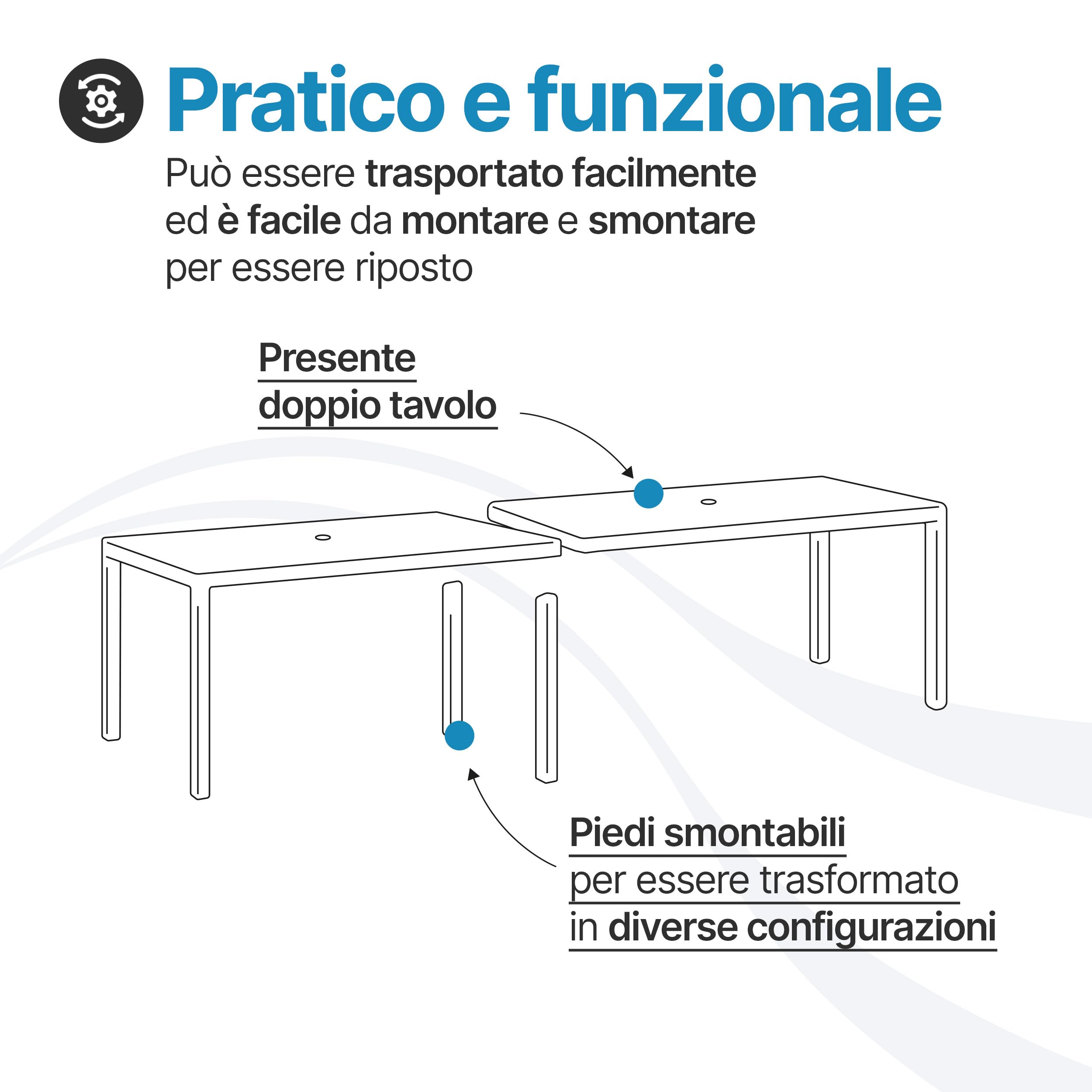 Tomaino - Tavolo Da Giardino Allungabile In Plastica 4-12 Posti - Tavolo da Esterno per Pranzo Rettangolare o Quadrato - Per Giardino, Veranda o Balcone - Bianco