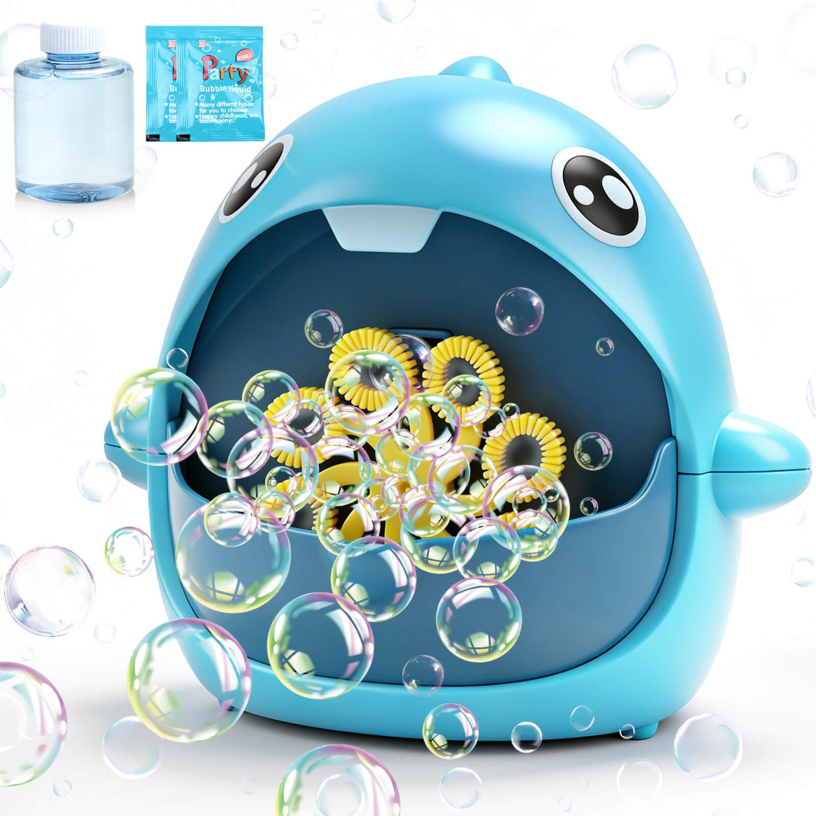 Toys for 3-8 Year Olds Kids Girls: Bubble Machine for Kids Bubble Maker Gifts for Age 3 4 5 6 7 8 Years Old Baby Toddlers Girls Boys Birthday Toy Bubble Blower for Outdoor Bath Garden Party (Blue)