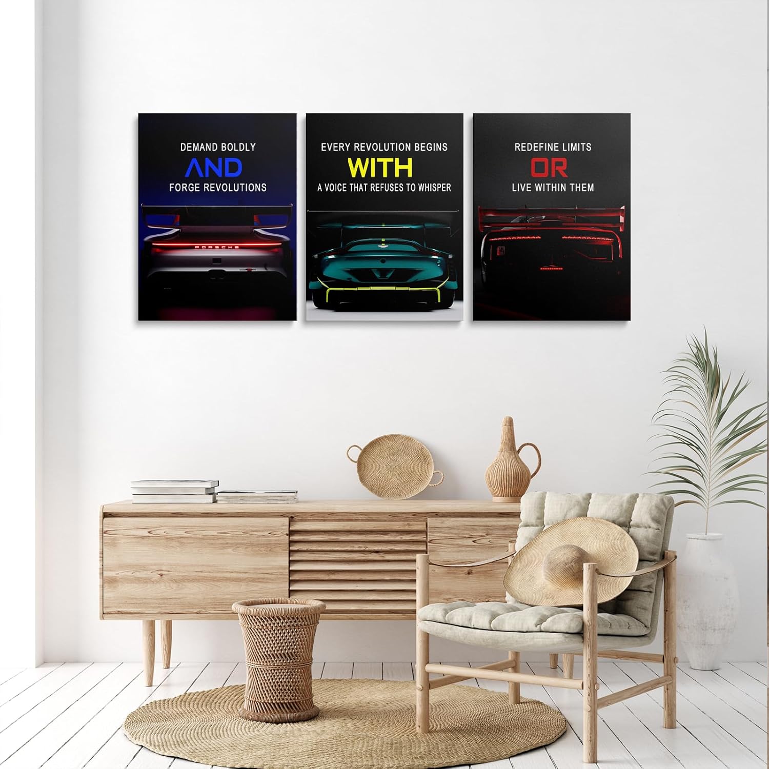 ZHIYANGY Motivational Wall Decor, Car Poster Black and White Wall Art, Inspirational Wall Decor Motivational Posters Canvas Wall Art for Office Room Decor Gift for Teen Boys