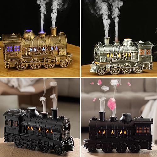 Miniatura 7 de Humidificador de tren, tomas de niebla duales, difusor de tren de 10.8 fl oz para aceites esenciales, difusor de aceite esencial de tren, con