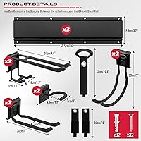 Vista 2 de SEDY 48" Heavy Duty Garage Wall Organizer, Wall Mount Tool Storage Rack with Adjustable Hooks, Garden Tool Organizer Hold Up to 300lbs, Easy