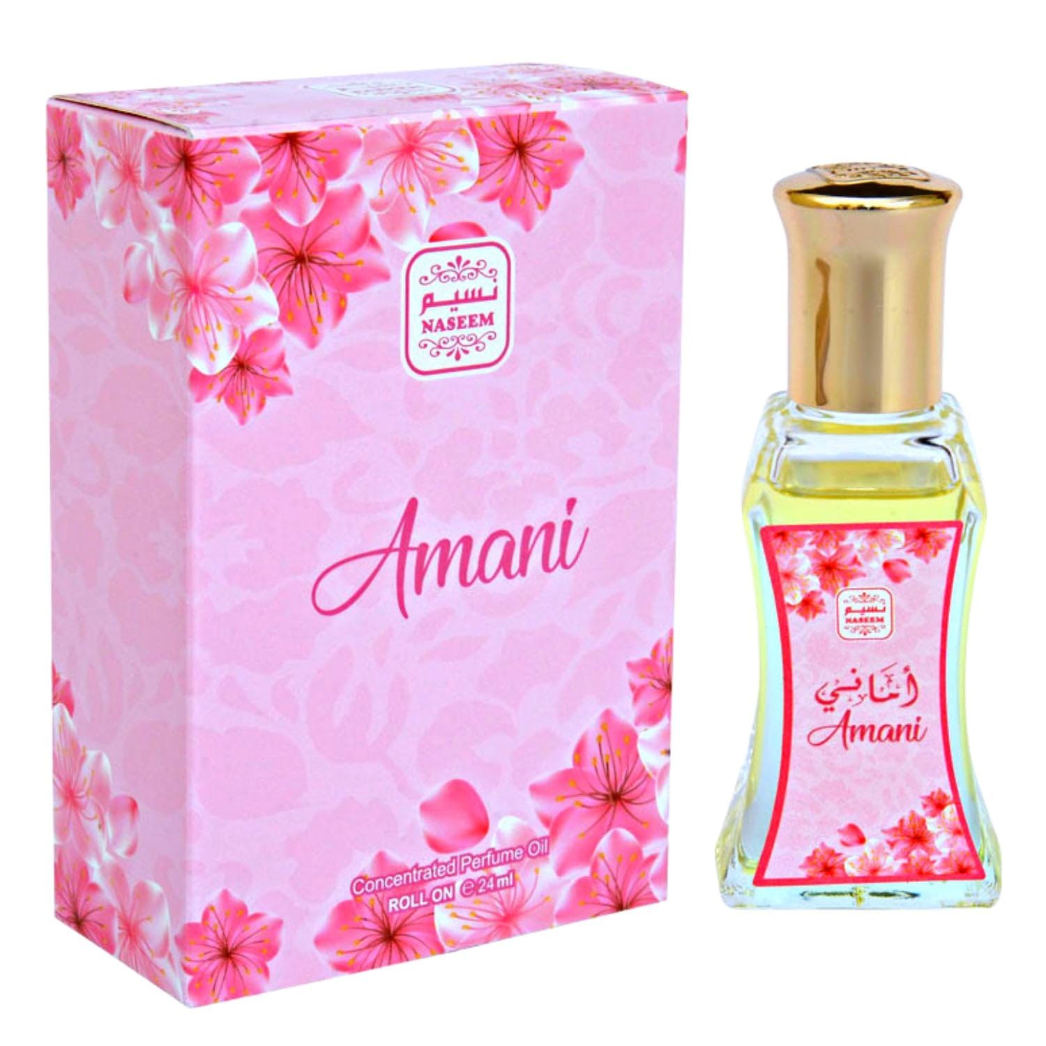 NASEEM Amani Roll-On Perfume 24 ml - Subtle Tone Eau De Parfum Oil for Men & Women - Long-Lasting, Alcohol-Free Fragrance with Apple, Jasmine, Vanilla, Amber & Sandalwood Notes