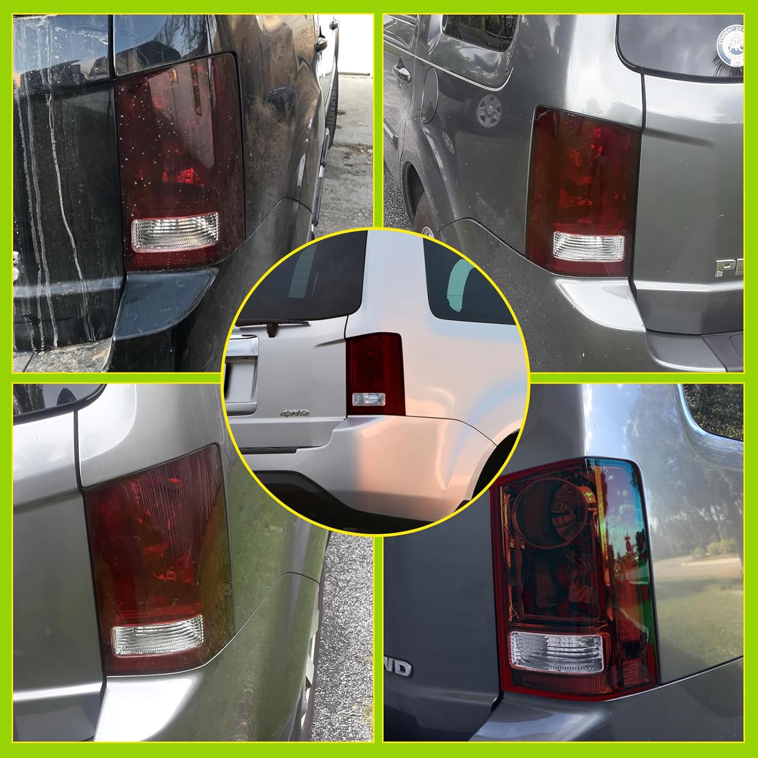 Taillight Assembly fit for 2009 2010 2011 2012 2013 2014 2015 Honda Pilot Dark Red Tail Lights Rear Lamp Replacement OE Style Driver and Passenger Side w/Bulbs