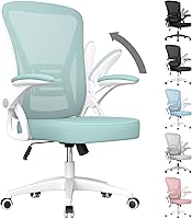 Vista 13 de naspaluro Silla de oficina ergonómica, silla para computadora con altura ajustable, brazos abatibles y soporte lumbar, silla de escritorio de malla