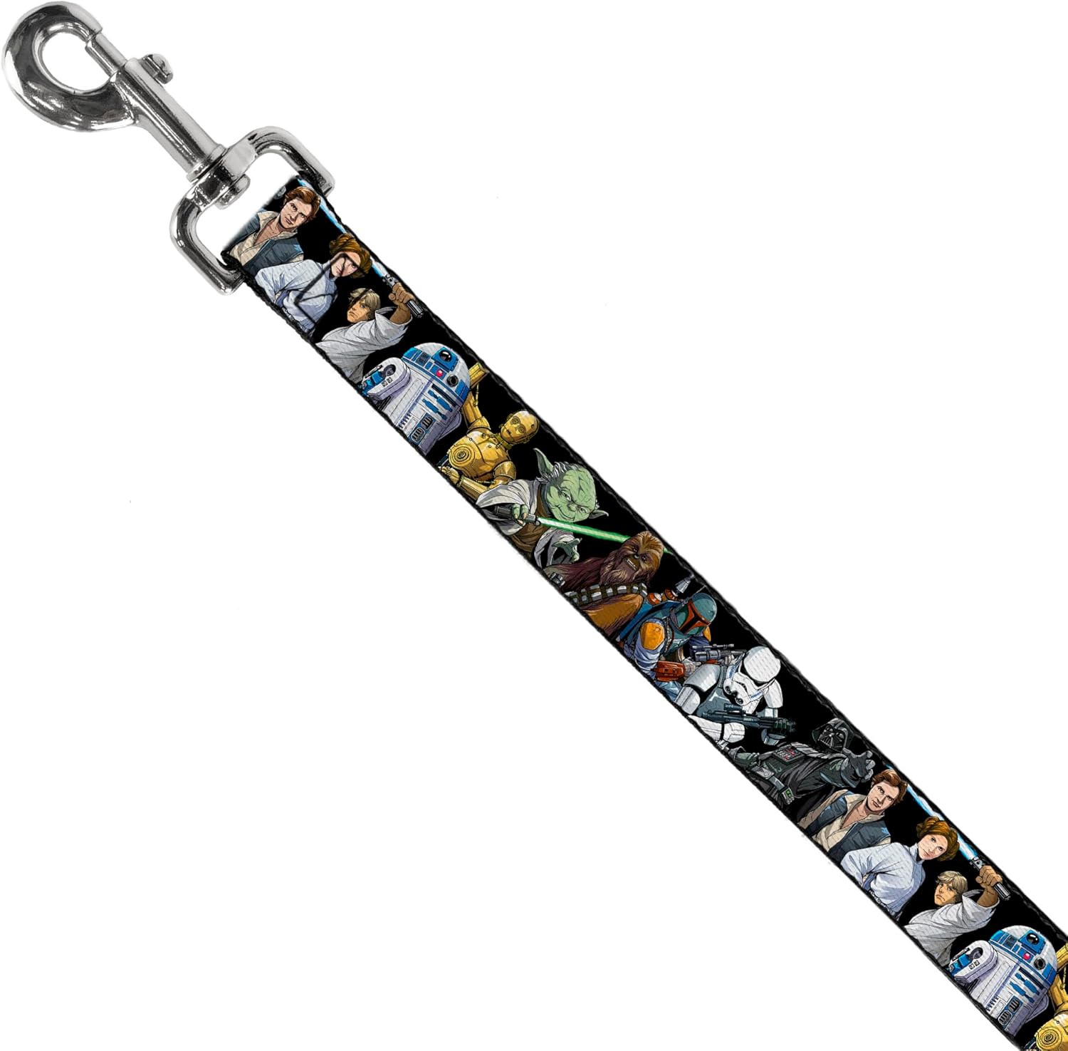Star Wars Pet Leash, Dog Leash, Star Wars Classic Character Poses Black, 6 Feet Long 1.0 Inch Wide