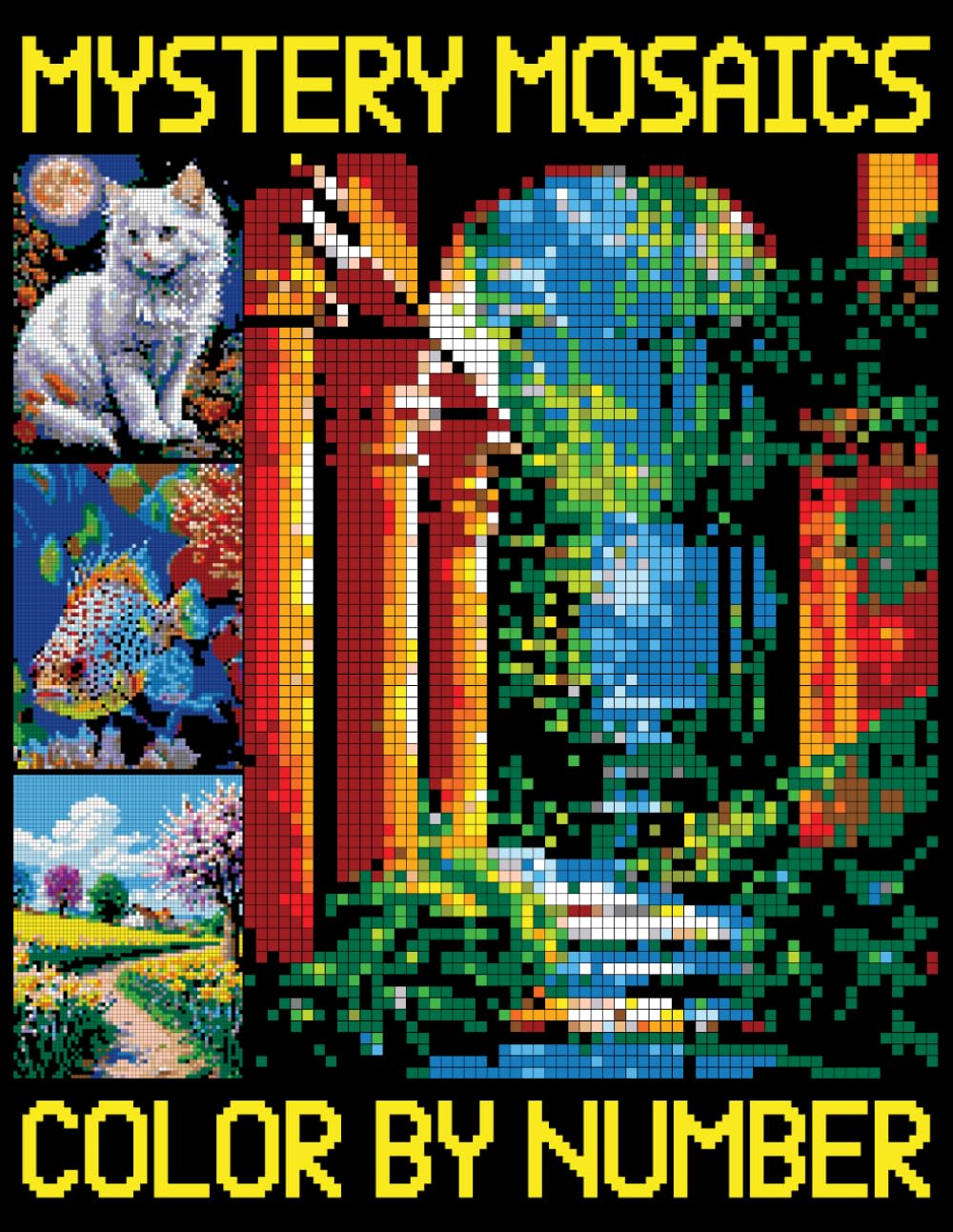 Mystery Mosaics Color By Number: Beautiful Pixel Art Coloring Coloring Pages for Stress Relief and Relaxation, Color Quest Challenges