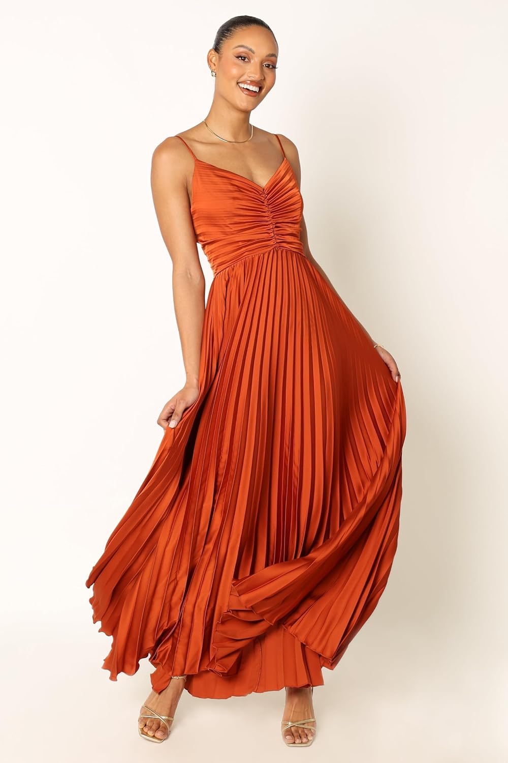 Petal & Pup Womens Naira Pleated Maxi Dress - Image 2