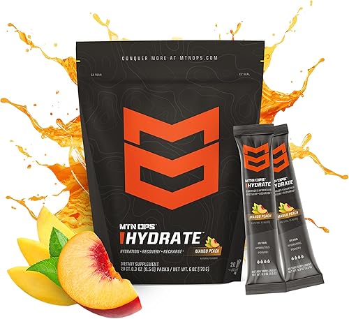 Miniatura 2 de MTN OPS Hydrate Electrolytes Mezcla de Bebida en Polvo, 20 Paquetes de Porciones Individuales Para Llevar con Más de 1000mg de Electrolitos por