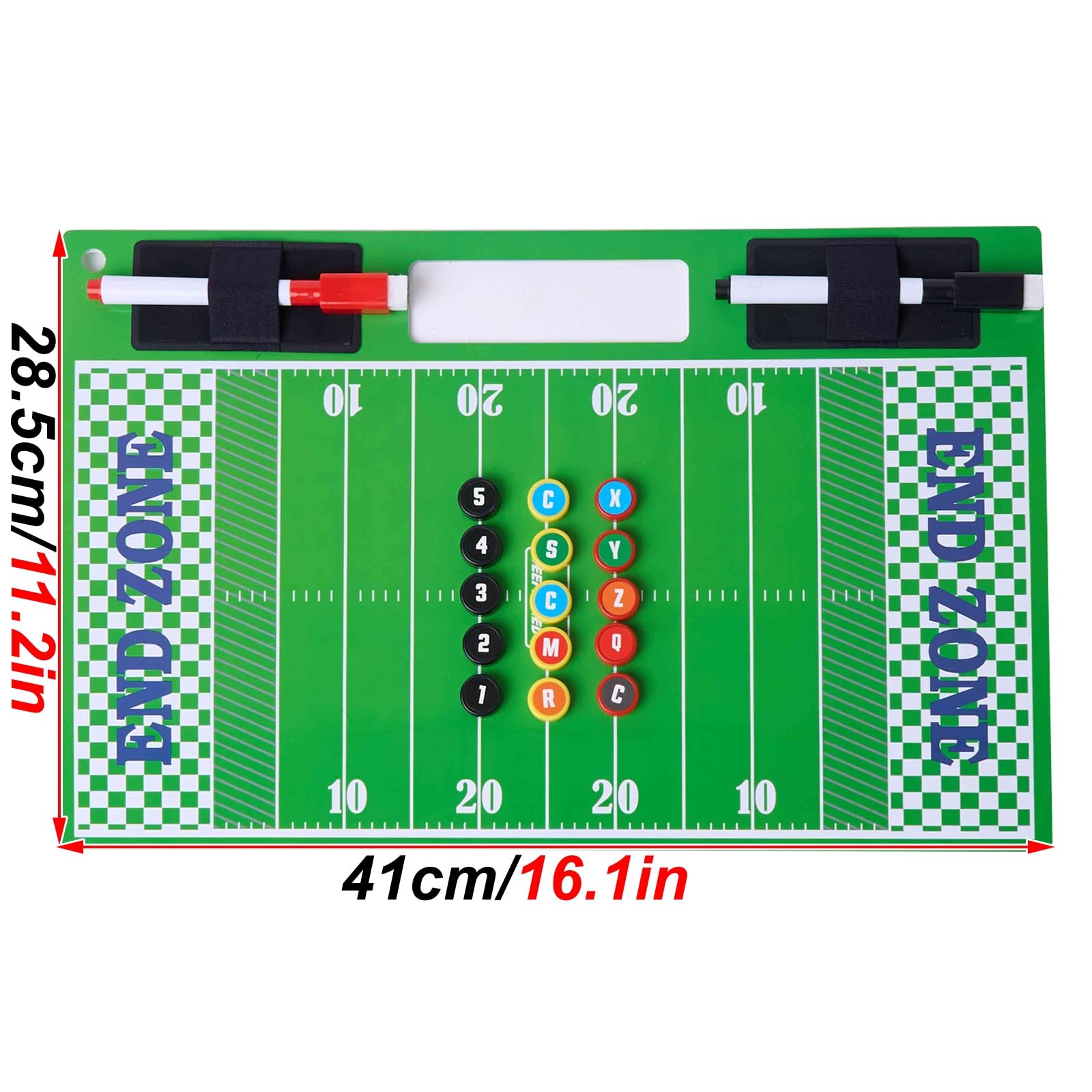 Pizarra de Entrenamiento de Flag Football, Pizarra de Doble Cara, con Marcador para Pizarra Blanca y Piezas de Ajedrez Magnéticas, para Entrenamiento y Enseñanza Diarios