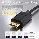 Duttek Mini HDMI à HDMI Câble enrouleur 1FT-4FT, HDMI à Mini HDMI Câble, ultra fin HDMI Hommes à Mini HDMI Support de câble enroulé mâle 4K Ultra HD, 1080p, 3D,pour Projecteur, moniteur, caméscope(HDMI 2.0)