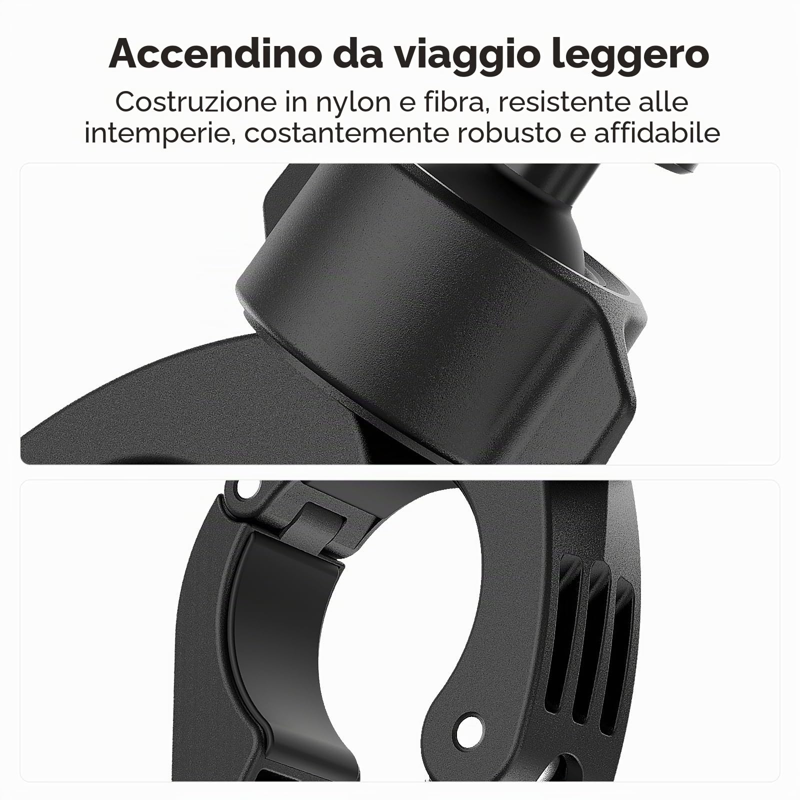 AFAITH Supporto Manubrio Moto Bici per Gopro Hero 12 11 10 9 8 7 6, 360° Ruotabile Leggero Moto Supporto Tubo Morsetto per Insta360 Action Cameras