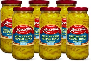 Mezzetta Mild Banana Pepper Rings, 16 oz (Pack of 6) | Pickled pepper varieties range from mild to hot for sandwiches, pizza, tacos, salads and antipasto.