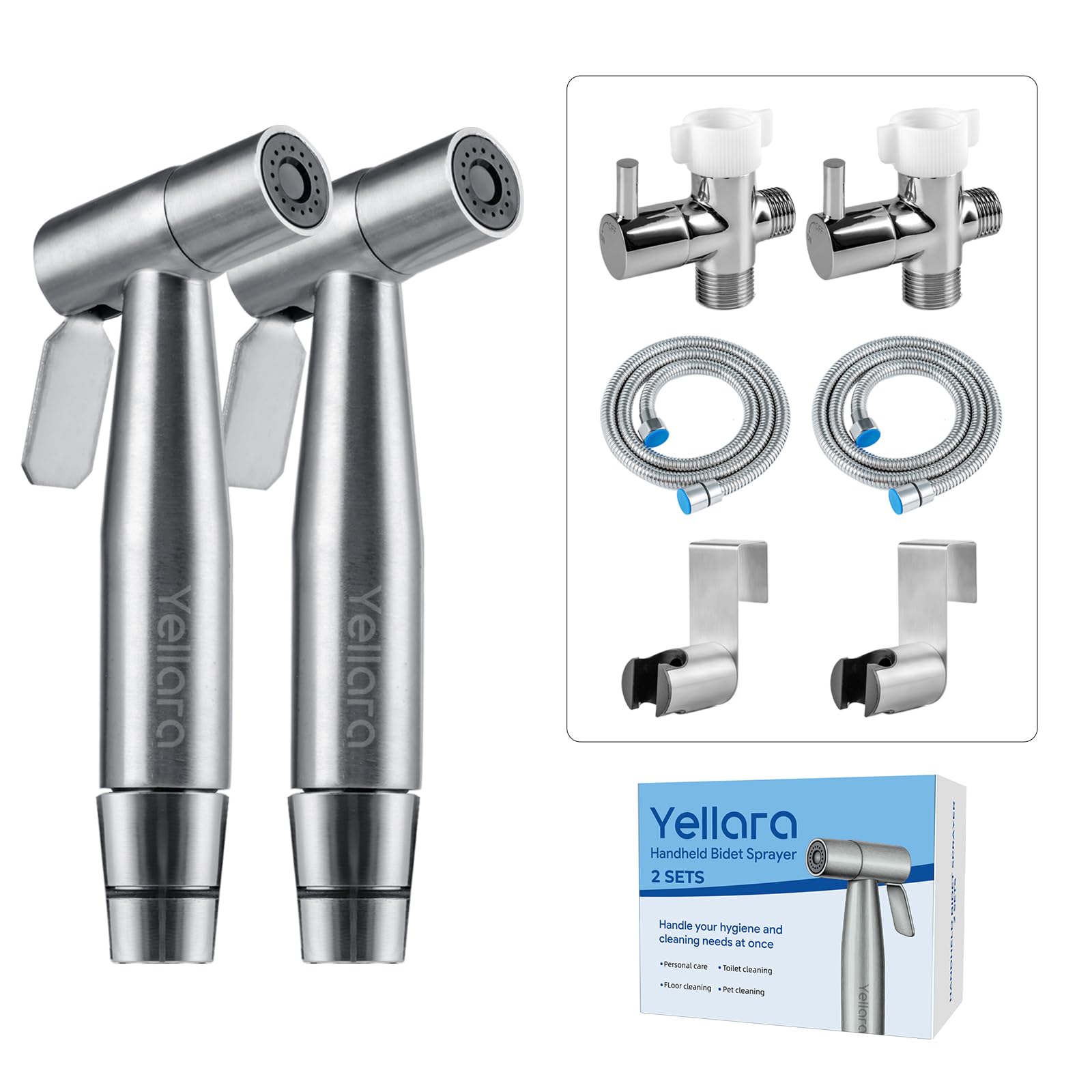 Photo 1 of ***MISSING PARTS***Handheld Bidet Sprayer Kit for Toilet – 2 Sets, Feminine Wash, Toilet Cleaning - Stainless Steel, Adjustable Water Pressure, Easy Installation