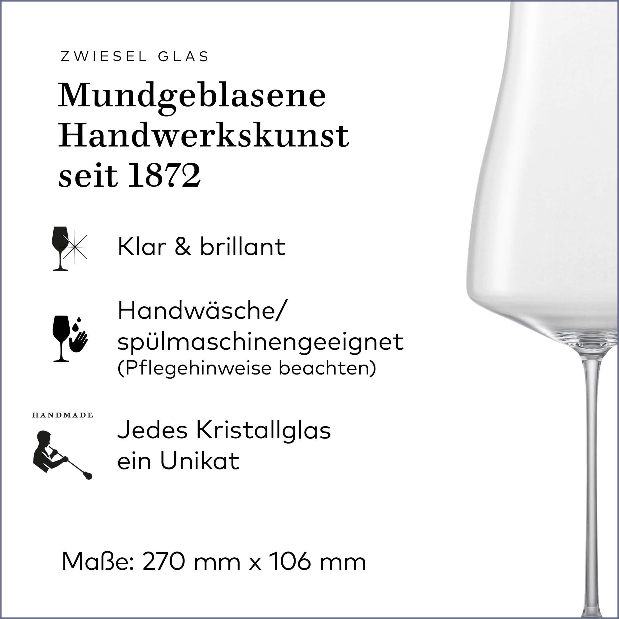 Zwiesel Glas Bordeaux Rotweinglas The Moment (2 Stk) | in Handarbeit mundgeblasene Bordeauxgläser, elegante Tritan®-Kristallgläser für Rotwein